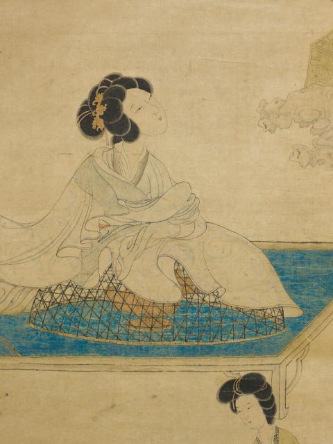 Femme parfumant ses manches sur un brûle-parfum