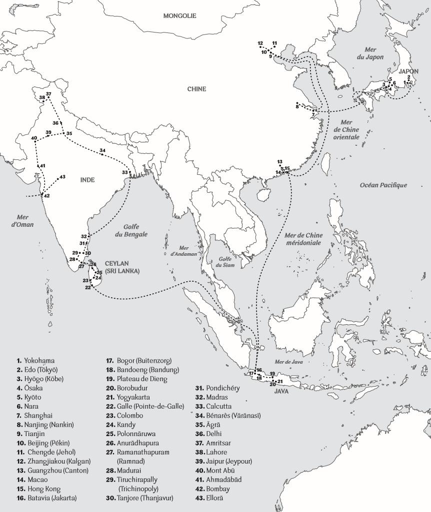 Carte du voyage de Henri Cernuschi en Asie